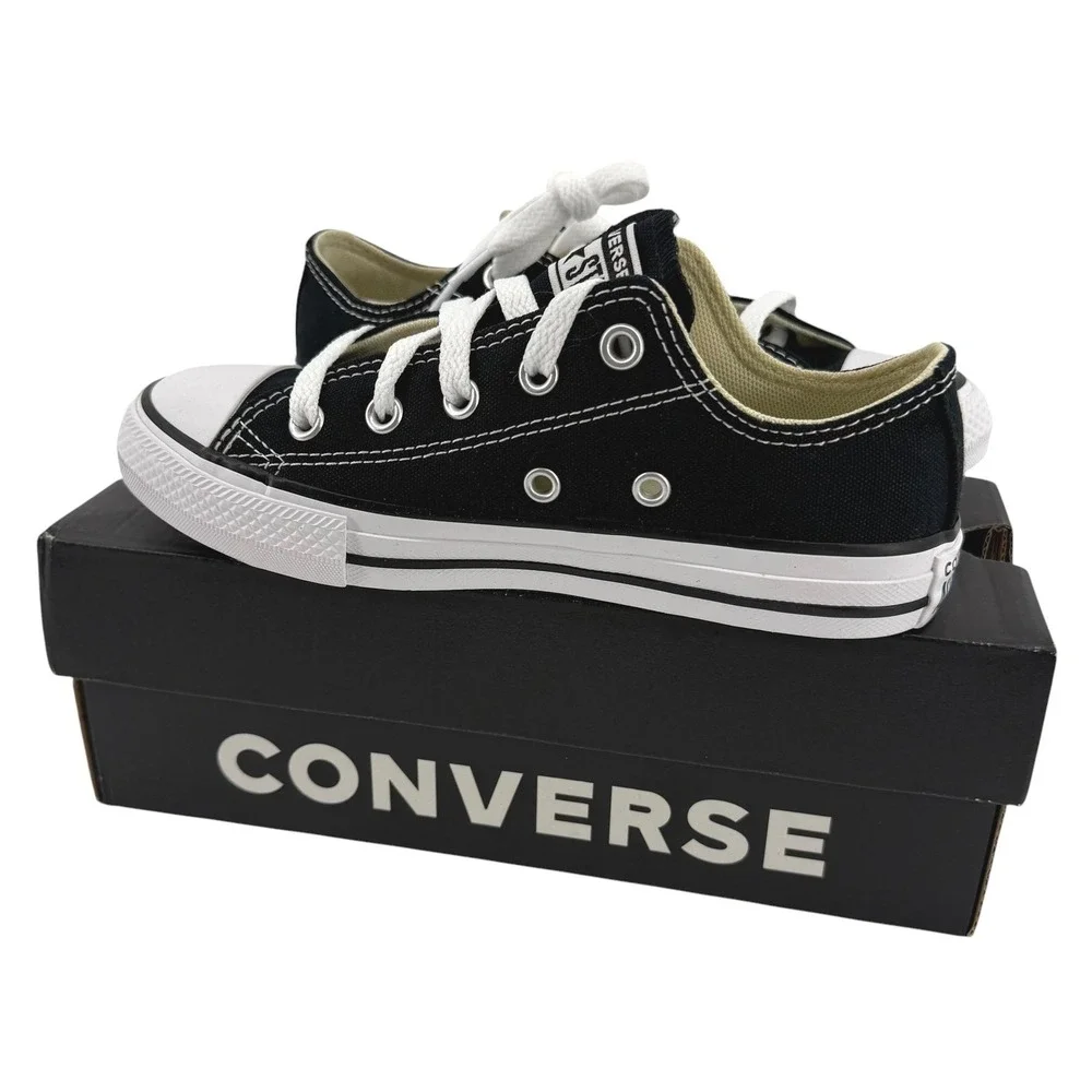 Converse Chuck Taylor All Star Low Top Kids Sneakers Black White Child Size 13